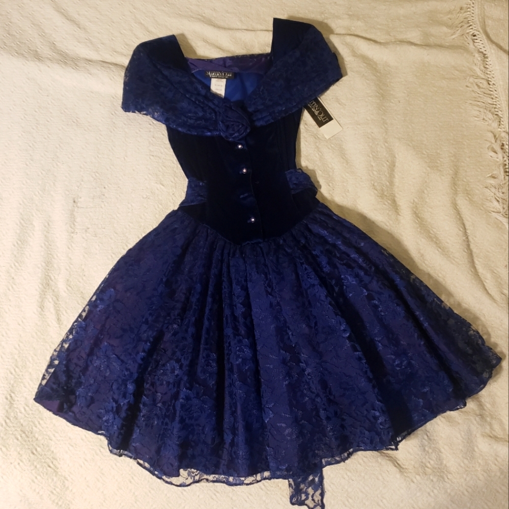 Steppin' Out Royal Blue Lace Prom Dress